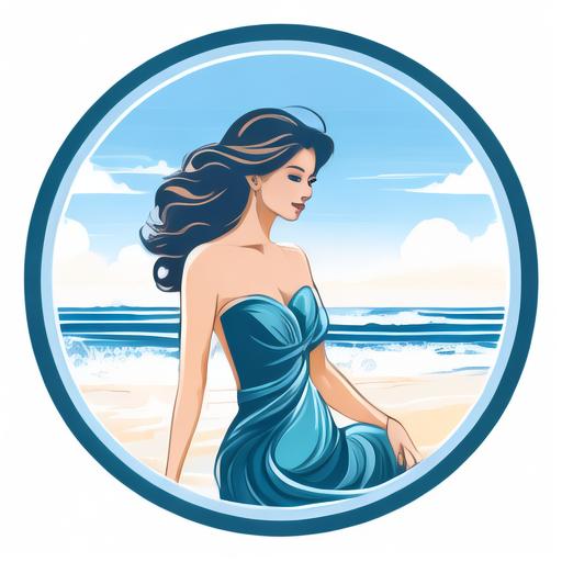 搞笑啦海边美女标志logo图片_海边美女素材_海边美女logo免费下载logo设