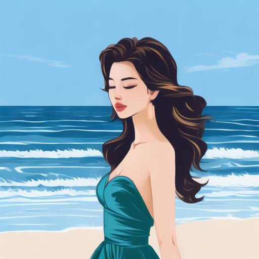 我的小可爱h辛颜海边美女标志logo图片_海边美女素材_海边美女logo免费下载logo设